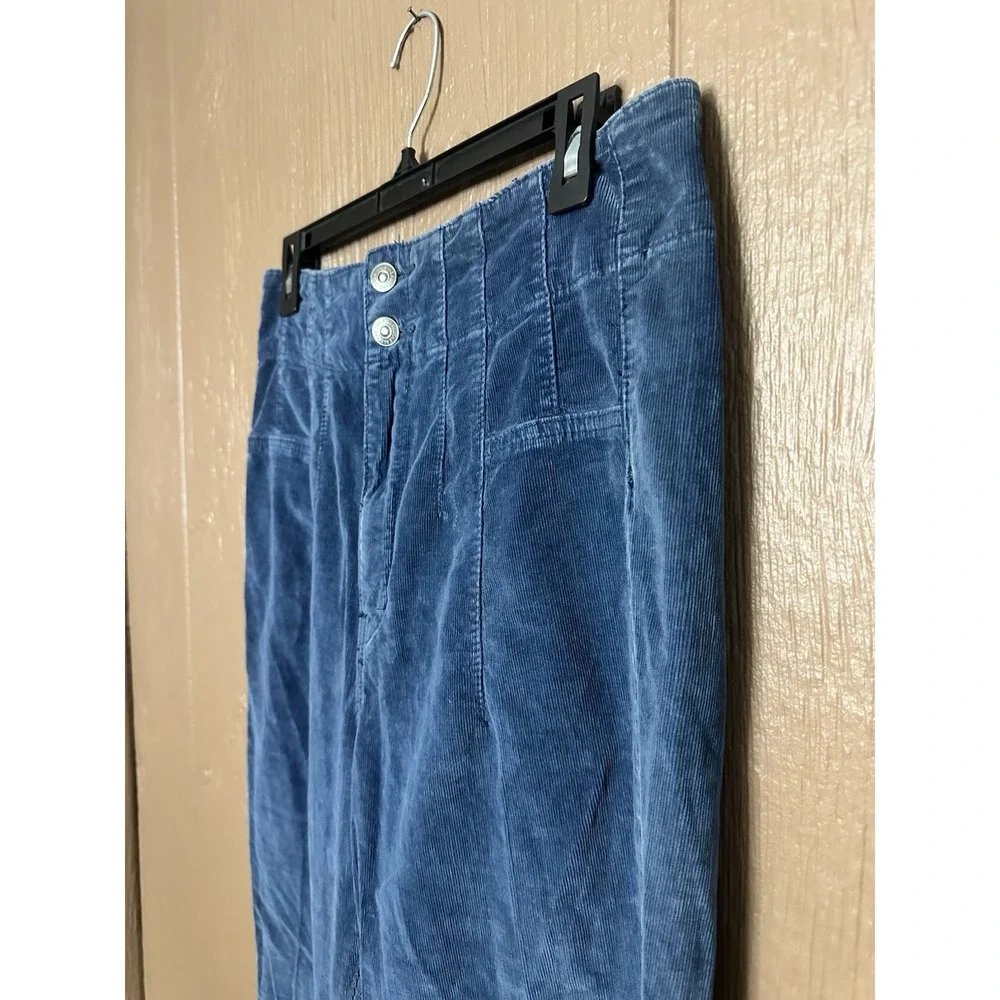 Free People We The Free Jayde High Rise Flare Corduroy Pants Size 30 Moody Blue - Picture 2 of 7